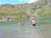 Et .... Plouf dans le lac du Grand Laus ! L'eau tait frache !